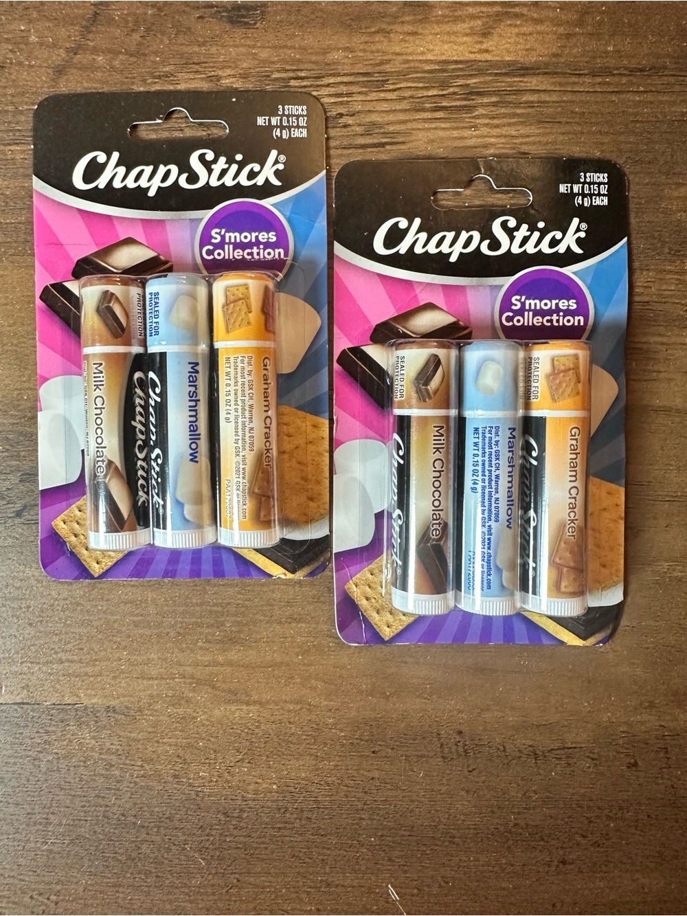 ChapStick 2pk Smores Lip Balm Marshmallow, Chocolate, Graham Cracker 3 Tubes/pk